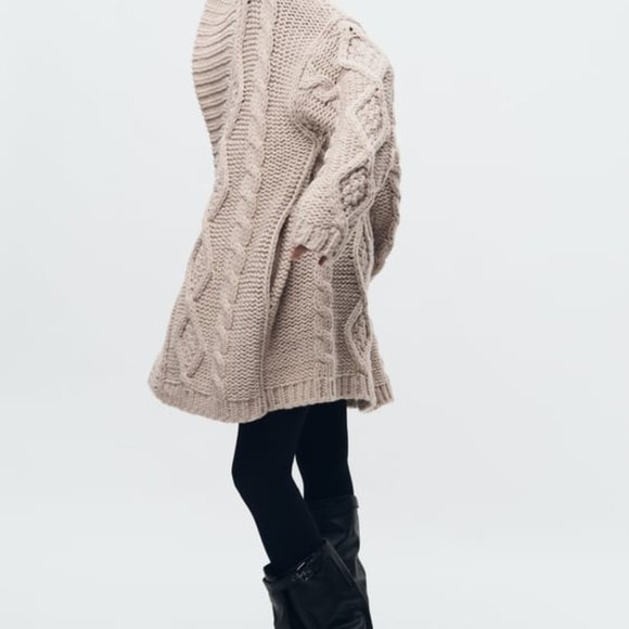 NWT ZARA CABLE KNIT COAT M, S 2142 - Picture 2 of 11